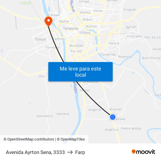 Avenida Ayrton Sena, 3333 to Farp map