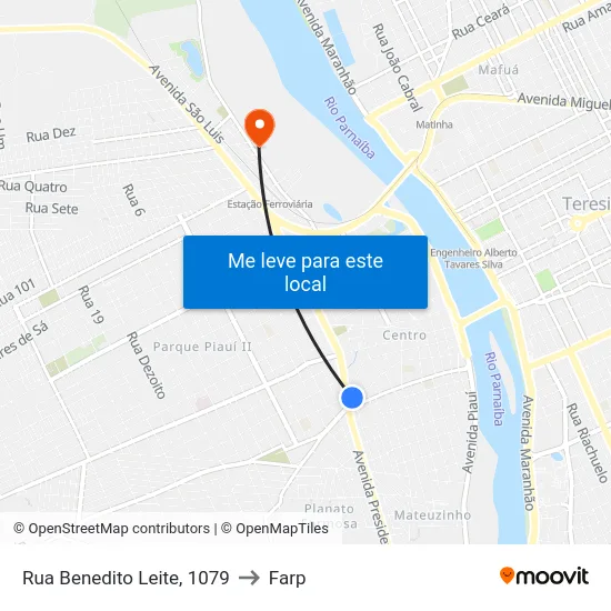 Rua Benedito Leite, 1079 to Farp map