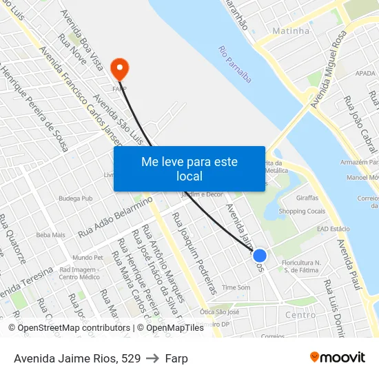 Avenida Jaime Rios, 529 to Farp map