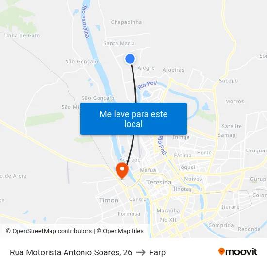 Rua Motorista Antônio Soares, 26 to Farp map