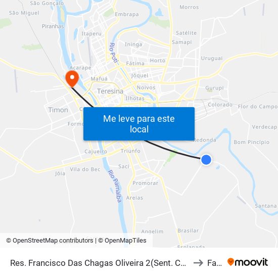 Res. Francisco Das Chagas Oliveira 2(Sent. Centro) to Farp map