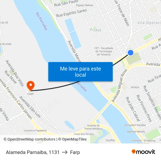 Alameda Parnaíba, 1131 to Farp map