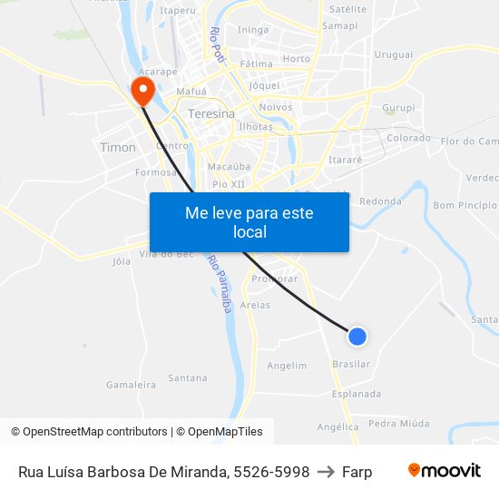 Rua Luísa Barbosa De Miranda, 5526-5998 to Farp map