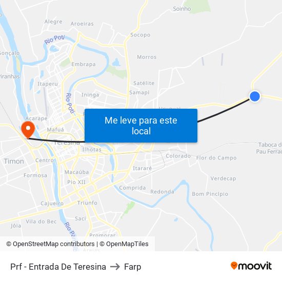 Prf - Entrada De Teresina to Farp map