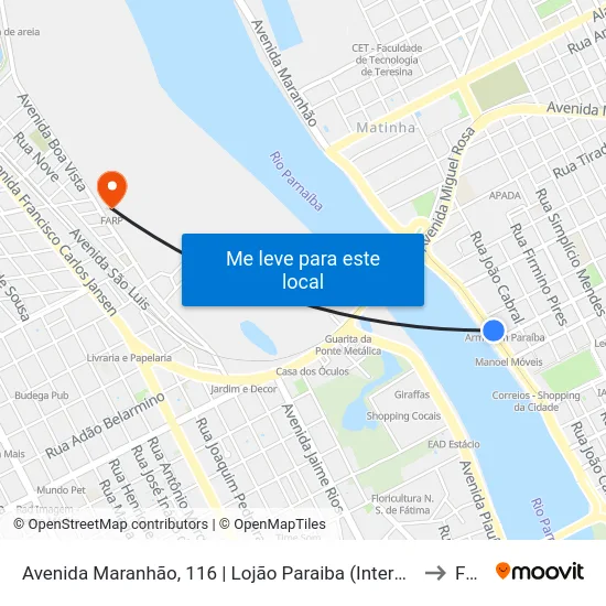 Avenida Maranhão, 116 | Lojão Paraiba (Intermunicipal) to Farp map