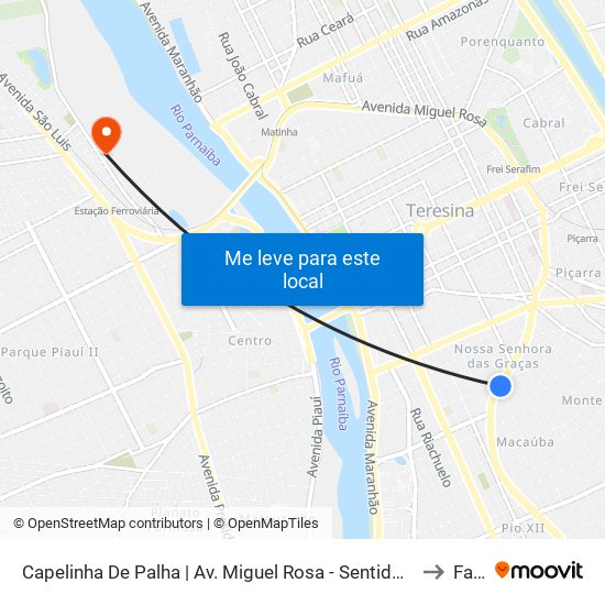 Capelinha De Palha | Av. Miguel Rosa - Sentido Centro to Farp map