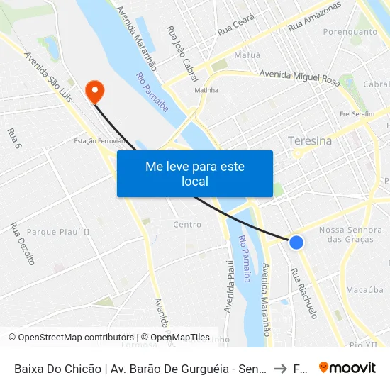 Baixa Do Chicão | Av. Barão De Gurguéia - Sentido Bairro to Farp map