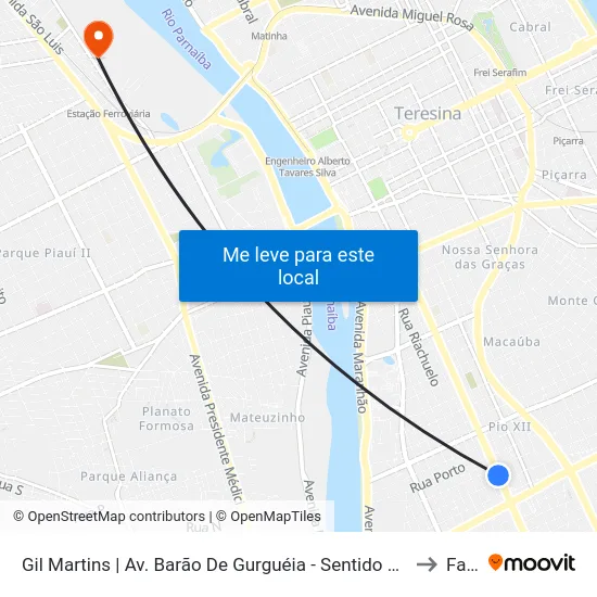 Gil Martins | Av. Barão De Gurguéia - Sentido Centro to Farp map