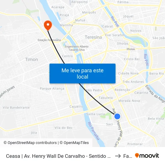 Ceasa | Av. Henry Wall De Carvalho - Sentido Centro to Farp map