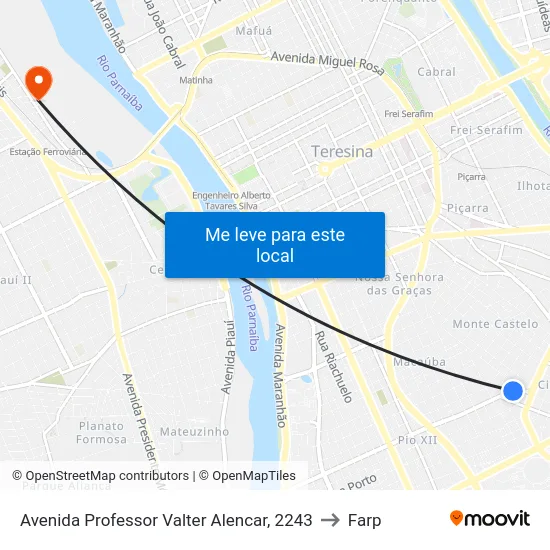 Avenida Professor Valter Alencar, 2243 to Farp map