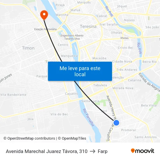 Avenida Marechal Juarez Távora, 310 to Farp map