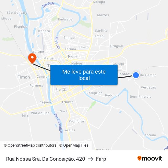 Rua Nossa Sra. Da Conceição, 420 to Farp map