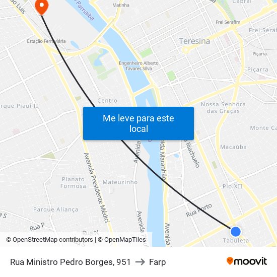 Rua Ministro Pedro Borges, 951 to Farp map