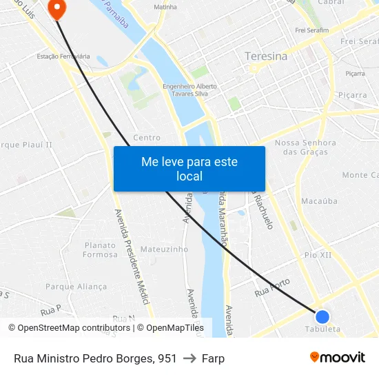 Rua Ministro Pedro Borges, 951 to Farp map