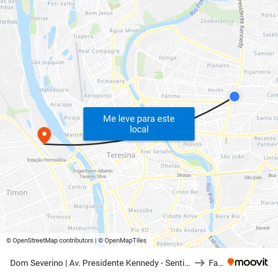 Dom Severino | Av. Presidente Kennedy - Sentido Bairro to Farp map