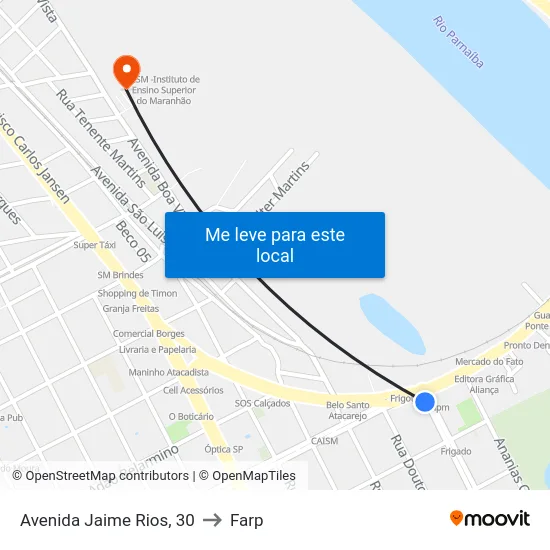 Avenida Jaime Rios, 30 to Farp map
