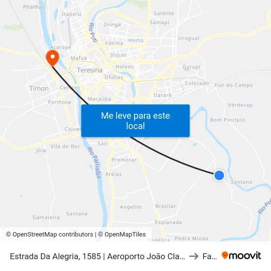 Estrada Da Alegria, 1585 | Aeroporto João Claudino to Farp map
