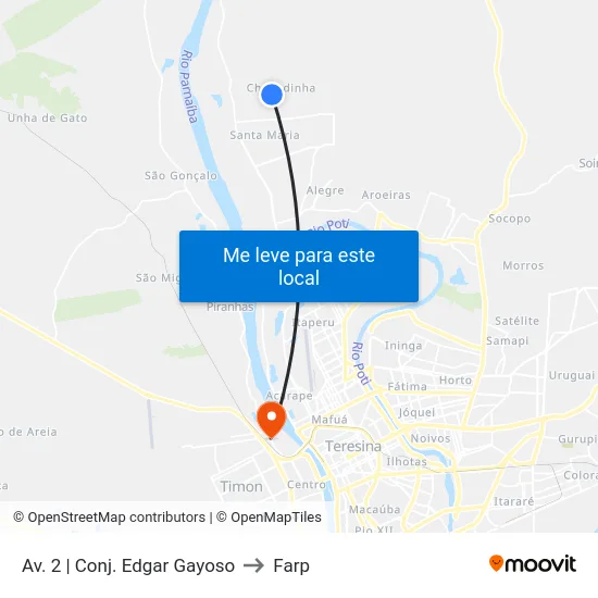 Av. 2 | Conj. Edgar Gayoso to Farp map