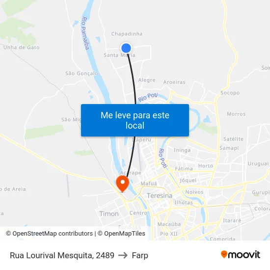 Rua Lourival Mesquita, 2489 to Farp map