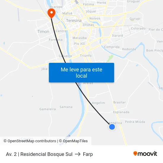 Av. 2 | Residencial Bosque Sul to Farp map