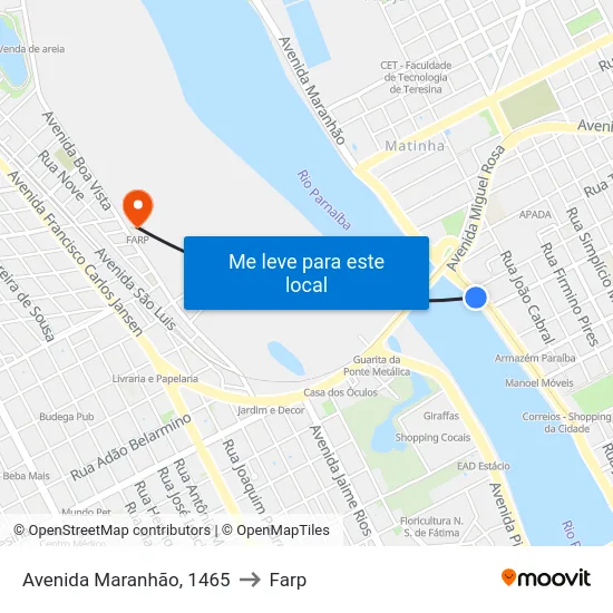 Avenida Maranhão, 1465 to Farp map