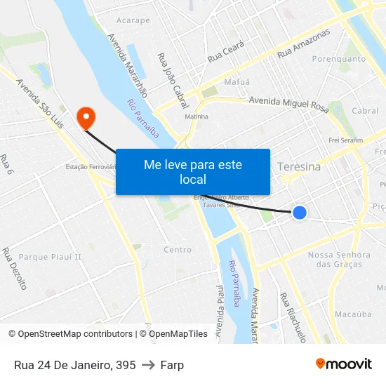 Rua 24 De Janeiro, 395 to Farp map
