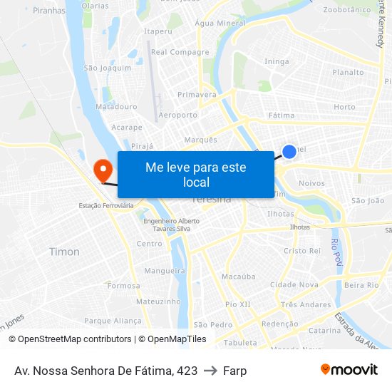 Av. Nossa Senhora De Fátima, 423 to Farp map