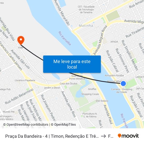 Praça Da Bandeira - 4 | Timon, Redenção E Três Andares to Farp map