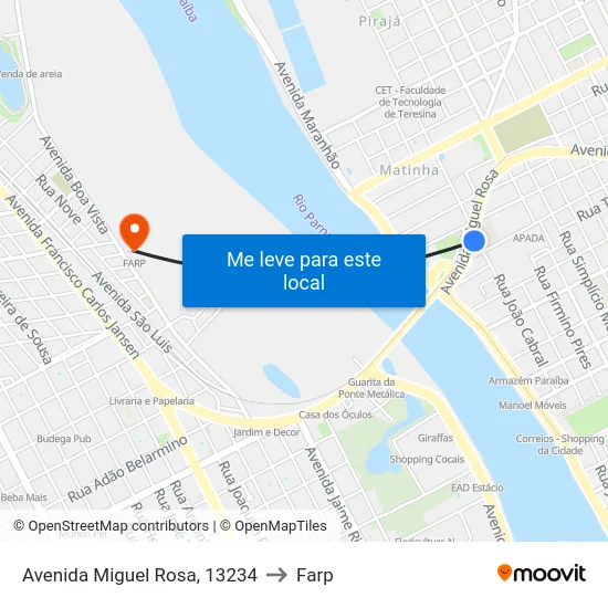 Avenida Miguel Rosa, 13234 to Farp map