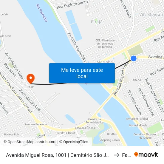 Avenida Miguel Rosa, 1001 | Cemitério São José to Farp map