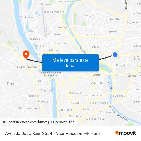 Avenida João Xxiii, 2554 | Ncar Veículos to Farp map