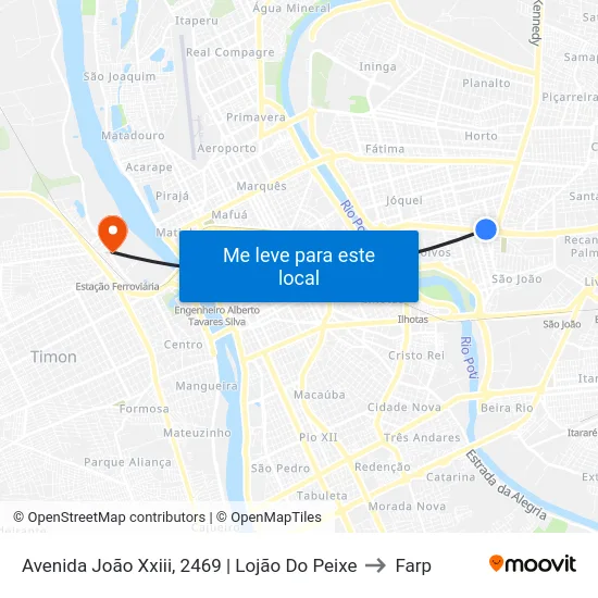 Avenida João Xxiii, 2469 | Lojão Do Peixe to Farp map