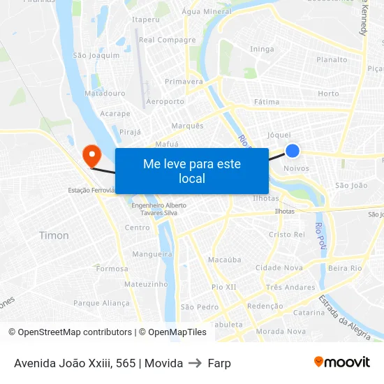 Avenida João Xxiii, 565 | Movida to Farp map