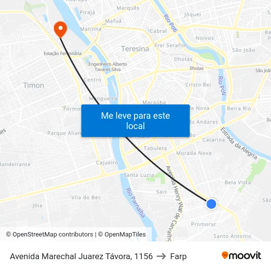 Avenida Marechal Juarez Távora, 1156 to Farp map
