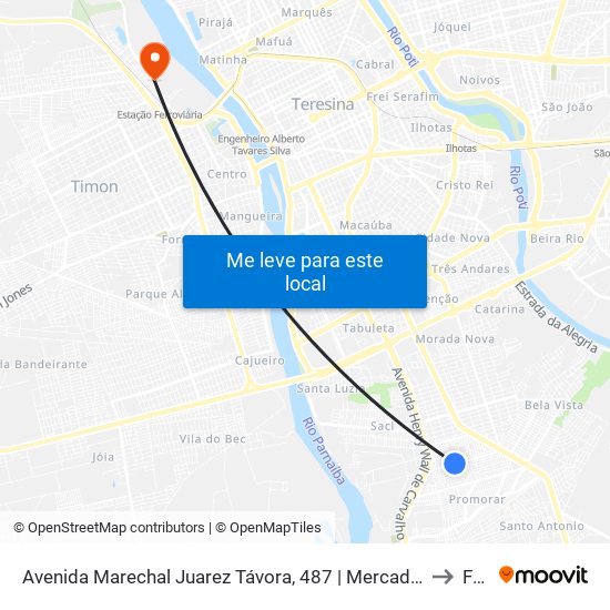 Avenida Marechal Juarez Távora, 487 | Mercado Do Parque Piauí to Farp map