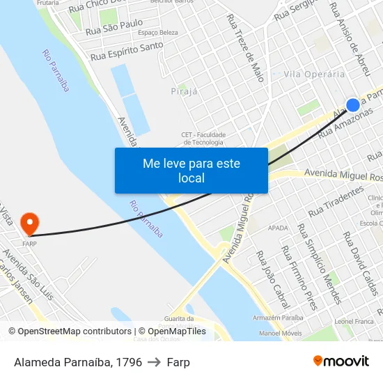 Alameda Parnaíba, 1796 to Farp map