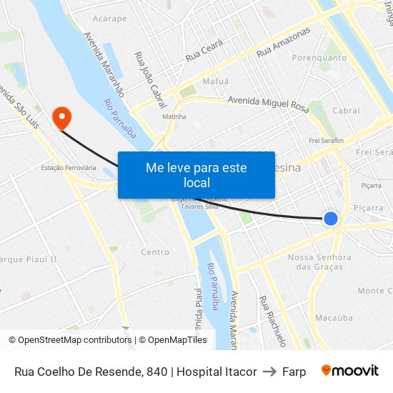 Rua Coelho De Resende, 840 | Hospital Itacor to Farp map