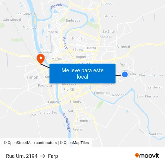 Rua Um, 2194 to Farp map