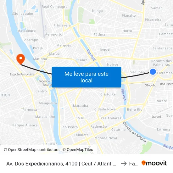 Av. Dos Expedicionários, 4100 | Ceut / Atlantic City to Farp map