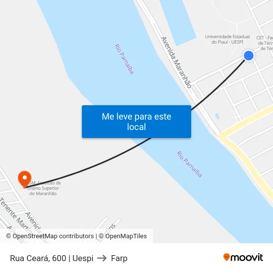 Rua Ceará, 600 | Uespi to Farp map
