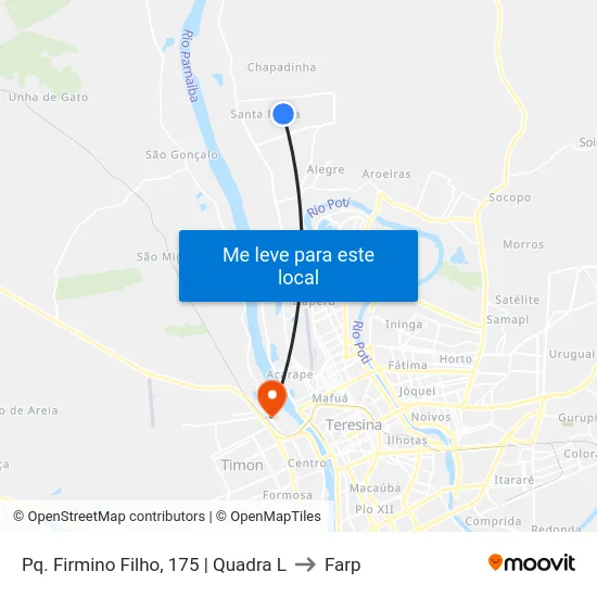 Pq. Firmino Filho, 175 | Quadra L to Farp map
