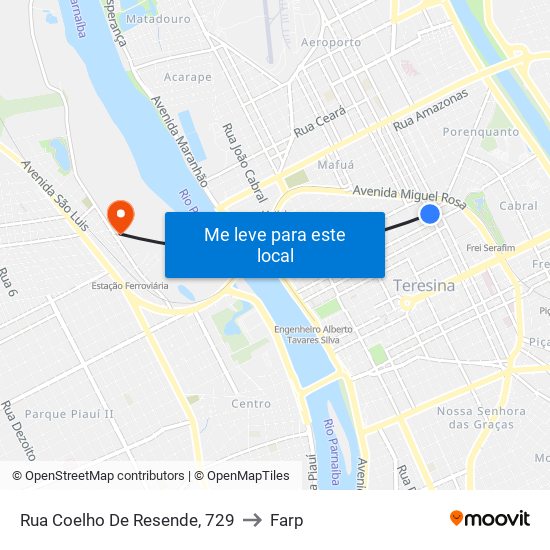 Rua Coelho De Resende, 729 to Farp map