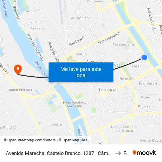 Avenida Marechal Castelo Branco, 1287 | Câmara Municipal De Teresina to Farp map