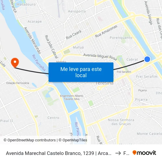 Avenida Marechal Castelo Branco, 1239 | Arca/Assembléia Legislativa to Farp map