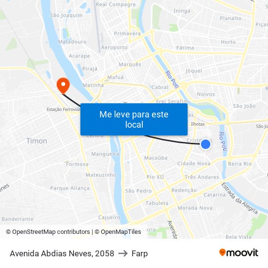 Avenida Abdias Neves, 2058 to Farp map