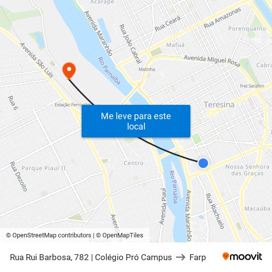 Rua Rui Barbosa, 782 | Colégio Pró Campus to Farp map