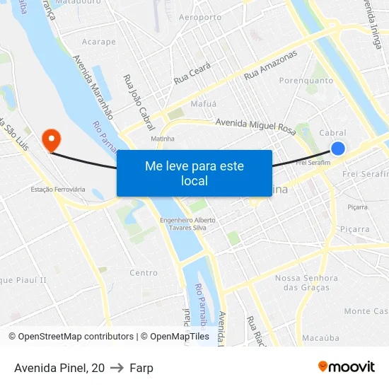 Avenida Pinel, 20 to Farp map