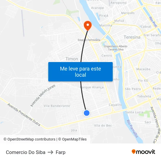 Comercio Do Siba to Farp map
