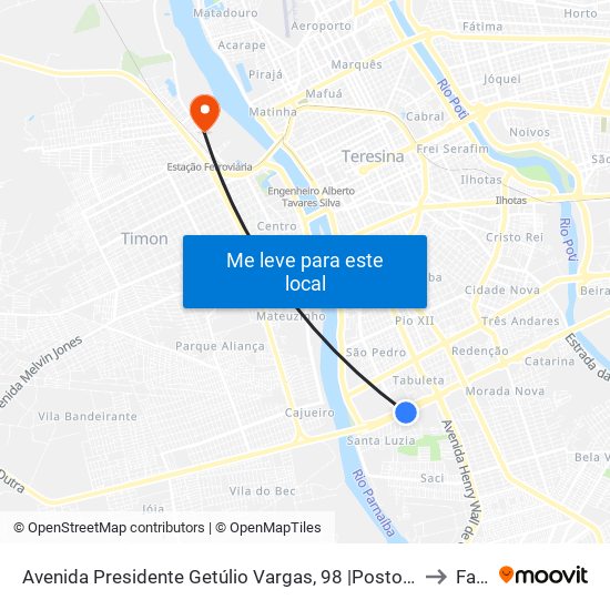 Avenida Presidente Getúlio Vargas, 98 |Posto Fiscal to Farp map