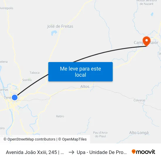 Avenida João Xxiii, 245 | Defensoria Pública to Upa - Unidade De Pronto Atendimento map